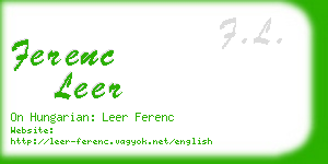 ferenc leer business card
